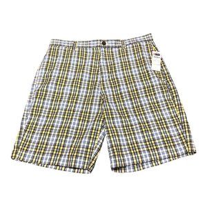 Chaps Chino Shorts Men's‎ 34 Multi-Plaid Flat Front